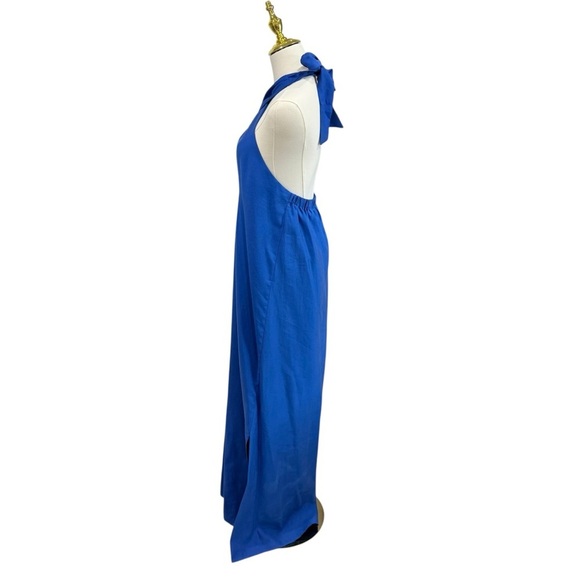 Antonio Melani Sondra Lyocell Blend Crisscross Halter Maxi Dress Blue Small NWT - Picture 4 of 14